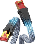 Snowkids Cat 8 Ethernet Cable 1.5 FT, Braided Heavy Duty High Speed by Snowkids