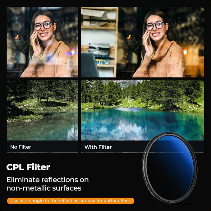 K&F CONCEPT 46mm Circular Polarizer Filter Ultra-Slim 18 Multi-Coated Optical - Image 3