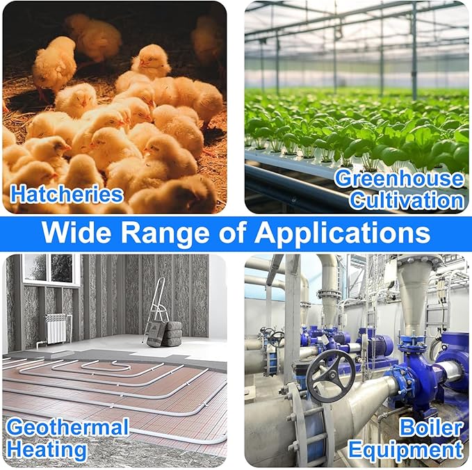 High-Power Temperature Control Switch, Rail-Mounted Digital Thermostat with Real-Time LCD Display for Heating & Cooling, 63A 110/220V, -40°C to 140°C, Ideal for Greenhouses, Aquaculture,Boilers