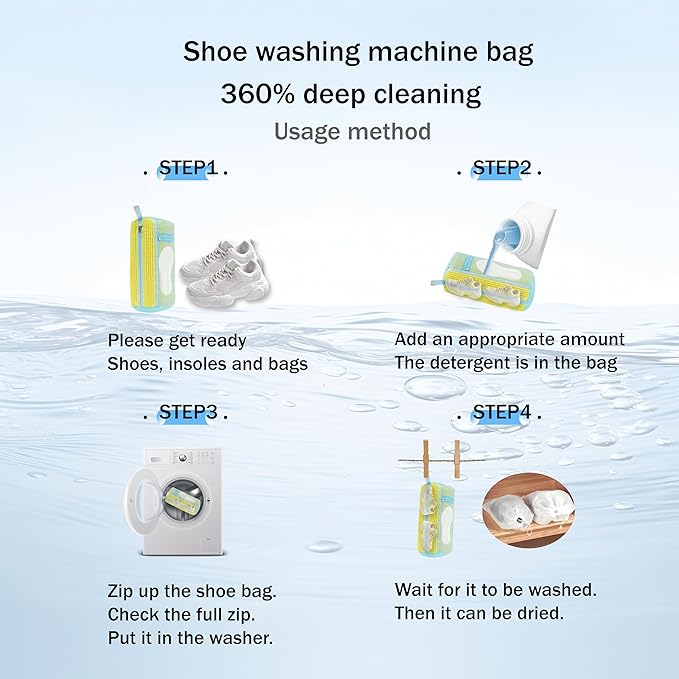 2 In 1 Shoe Washing Machine Bag,Upgrade with Mesh Insole Slot,Laundry Bag for Washer and Dryer,Drying,Shoes Machine Cleaner,for All Shoe Types