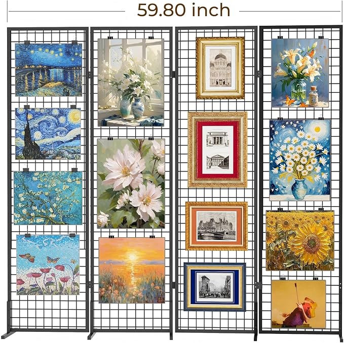 DEMEGA Grid Wall Panels Foldable Gridwall Panel Display Stand Art Show Display Panels for Vendor Events Craft Shows Merch Display