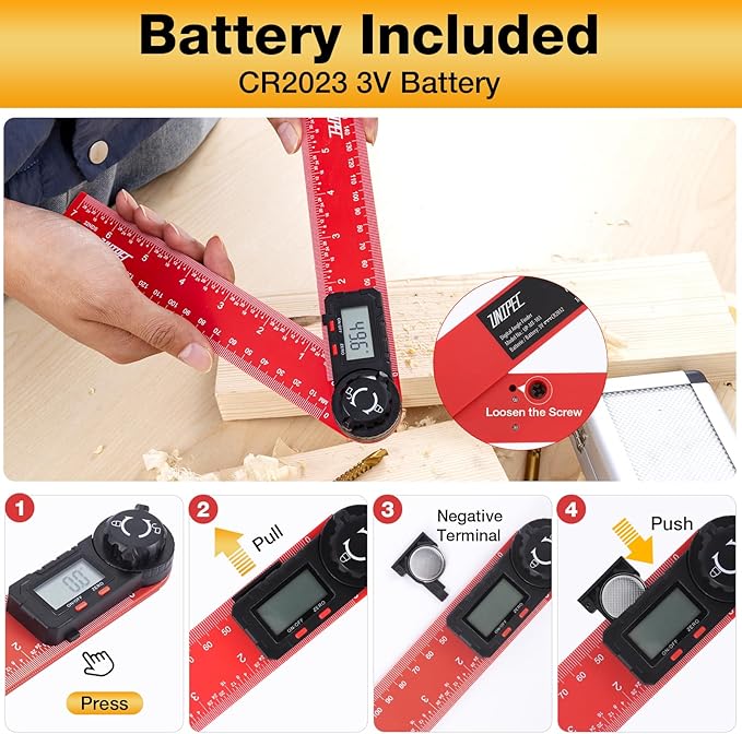 Digital Angle Finder Protractor, 7" / 200 mm Angle Measuring Tool with LCD Display, Angle Finder Ruler for Woodworking, Carpenter, Construction & DIY Projects