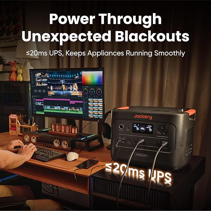 Jackery HomePower 3000 Portable Power Station(2-Pack) with 500X Solar Panels, 3600W (Surge 7200W) Output, 3072Wh LFP Solar Generator, Essential Backup for Home Use, Power Outage, Emergencies