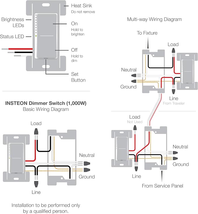 Insteon Smart Dimmer High Wattage Wall Switch, 1000 Watt, 2477DH - Image 6