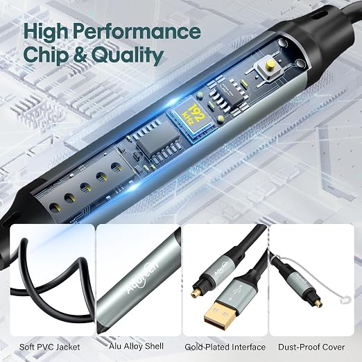 Adoreen Unidirectional USB A 2.0 to Toslink Digital Optical Audio Cable 10 Ft - Image 3