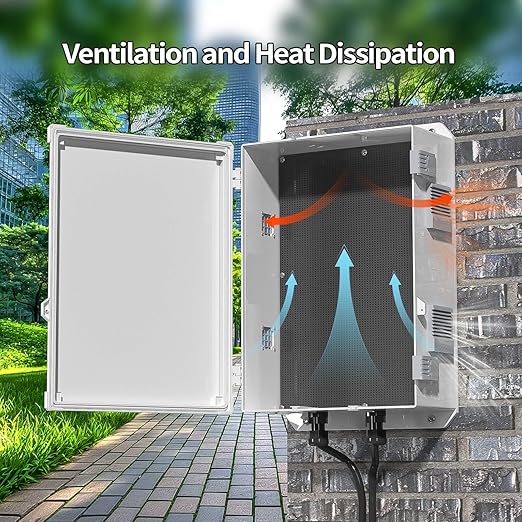 Namunanee Outdoor Electrical Junction Box, ABS Water Resistant Enclosure with Internal Mounting Panel & Hinged Cover, 15.7" H* 11" L* 5.9" W