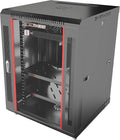 15U Wall Mount Server Rack Cabinet – 19" Network Rack Enclosure, PDU & Shelf by SYSRACKS