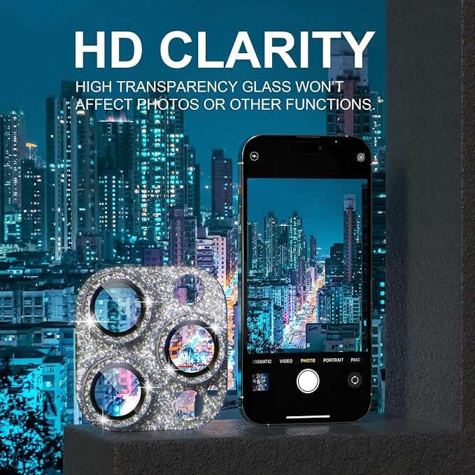 Choiche for iPhone 14 Pro/iPhone 14 Pro Max Camera Lens Protector, Bling Camera - Image 6