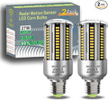 Radar Motion Sensor Light Bulbs A19 250W Equivalent AC85-265V 27W Motion Detector Auto Activated Dusk to Dawn Security Outdoor Porch Lights LED Bulb Warm White 3375LM E26/E27 (2 Pack)
