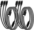 IDISON USB C Multi Charging Cable [2Pack 4FT], 3 in 1 Charging Cable Nylon Braided USB-C Multiple Charger Cord with Type-C, Micro USB and IP Port for iPhone 16/15 Series/Cell Phones and More