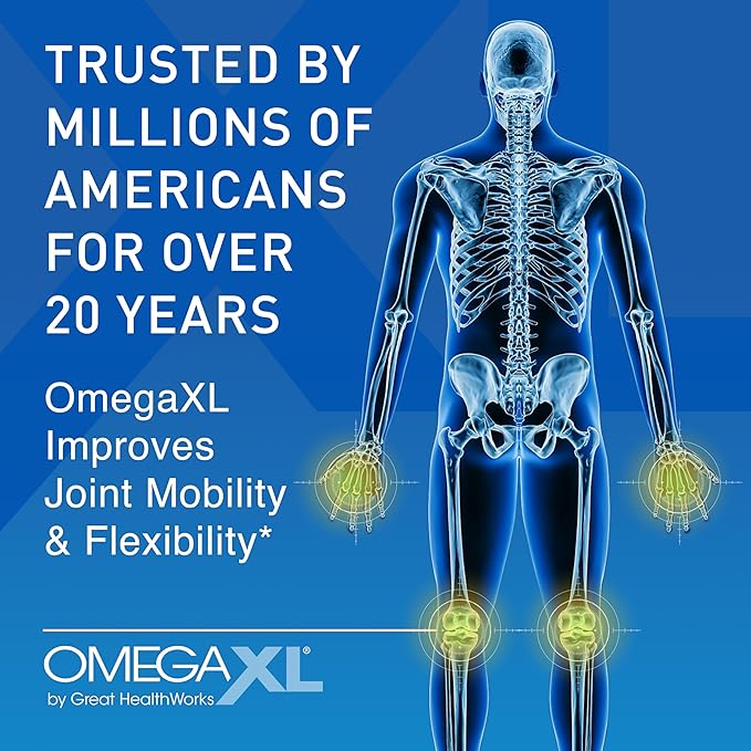 OmegaXL Joint Support Supplement - Natural Muscle Support, Green Lipped Mussel Oil, Soft Gel Pills, Drug-Free, 300 Count