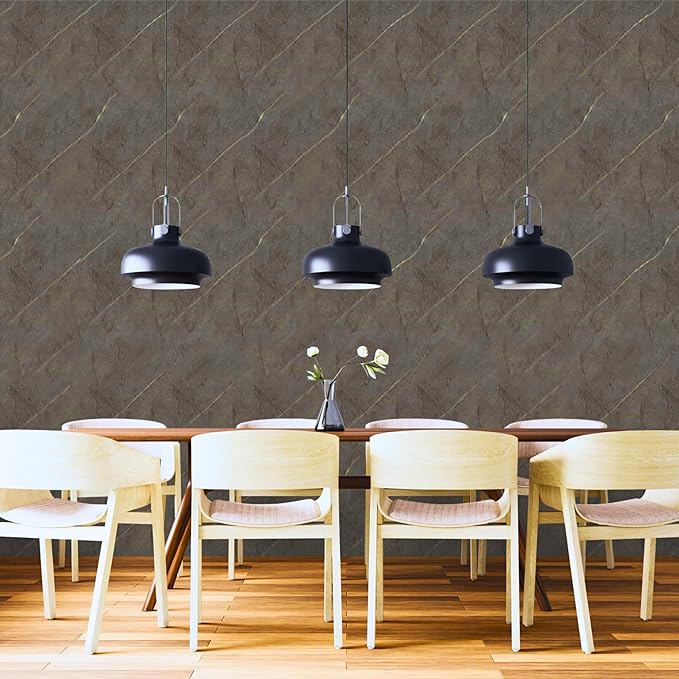 Dundee Deco Faux Marble Wall Panels - 2 ft X 4 ft - Glossy, Waterproof Indoor Wall Cladding - Chocolate Brown, White Veins - Set of 4 - Covers 31 sq ft