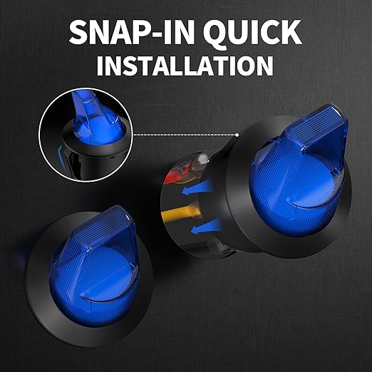 DaierTek Lighted Rocker Toggle Switch UL Listed 12V 20A ON/Off 3 Pin Round LED Illuminated Mini Toggle Switch SPST Switch for Automotive Car Marine Boat -8pcs
