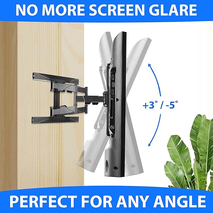 Mount Factory Heavy-Duty Full Motion TV Wall Mount - Articulating Swivel Bracket Fits Flat Screen Televisions from 42" to 70" (VESA 400 x 600 Compatible) - Tilt Swing Out Arm with 10' HDMI Cable