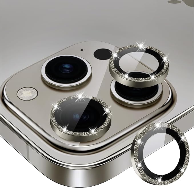 for iPhone 15 Pro/iPhone 15 Pro Max Camera Lens Protector Bling Individual by Xfilm