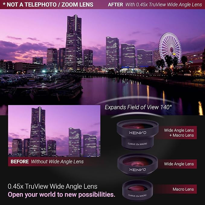 Xenvo Pro Lens Kit for iPhone and Android, Macro and Wide Angle Lens - Image 3