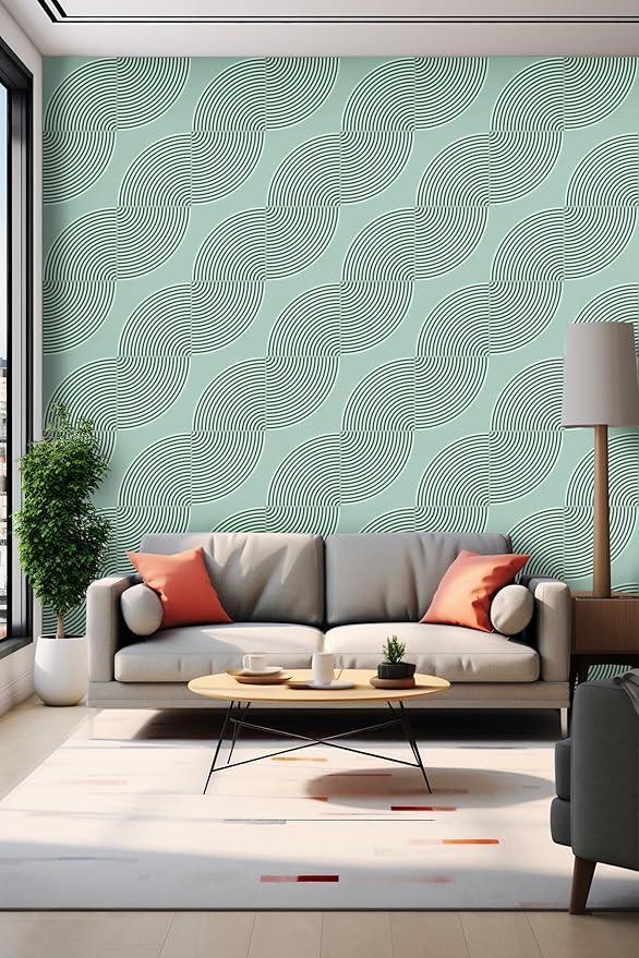 From Plain To Beautiful In Hours 9002 Arc Swell PVC 12 in x 12 in Peel and Stick Wall Panels (Covers / 10 sq.ft), Edge Water, 10 Piece
