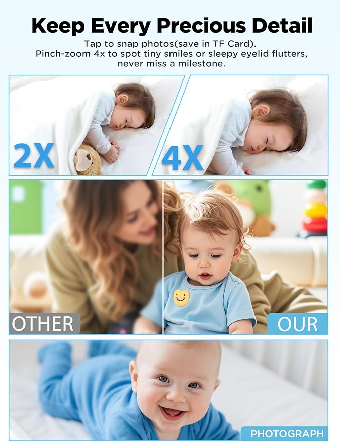 NUOTUN Baby Monitor with Camera and Audio, Baby Monitor No Wifi with Clip - Image 8