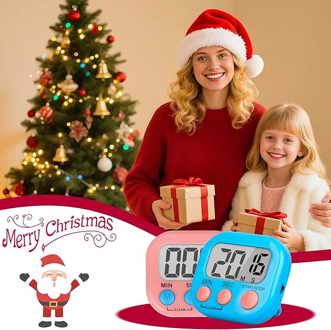 ZILLEEN Classroom Timer for Kids Teachers 6 Pack Digital Timers, Blue & Pink