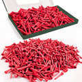 FINGER TEN Bamboo Golf Tees Wood 1 1/2 2 3/4 3 1/4 Inch Wooden Short Long Tee Color Bulk 250/500/1000/2000 Count for Men Women Kids in Red Pink USA Flag