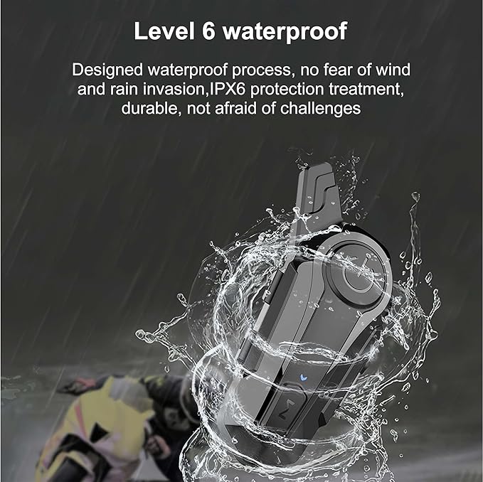 cepkquis Motorcycle Bluetooth Headset Wireless Helmet 2-Way 400M Intercom Headphone with CVC Noise Cancellation Stereo Music IPX6 Waterproof for Half/Open Face Helmet 2 Pack