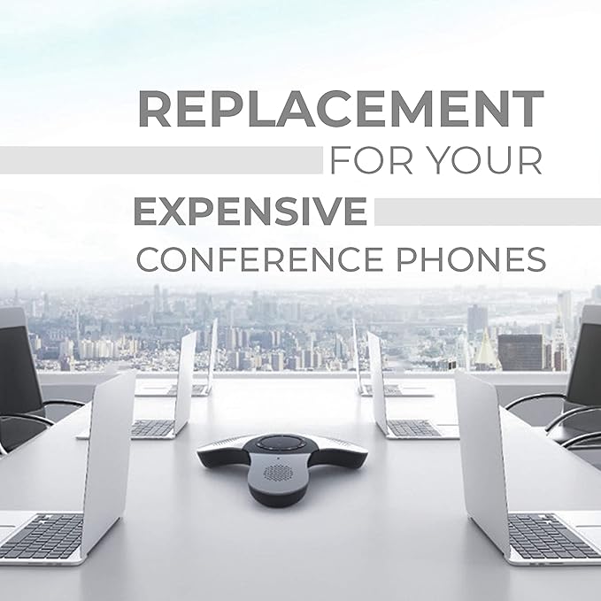 Skywin Bluetooth Conference Speaker with Microphone, Portable Wireless Speaker for Office Desk, Computer, and Laptop, Bluetooth Microphone for Conference Room, Home Office, and PC, Smart Speakerphone