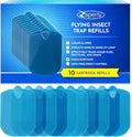 Zaperly 10-Pack Refill Cartridges for Fruit Fly Trap Indoors - Strong Adhesive to Capture Fruit Flies, Gnats, Houseflies, Moths, and Flying Insects