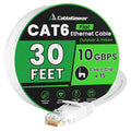 Cat 6 Ethernet Cable 30 ft, Indoor&Outdoor, High Speed 10Gbps Flat Internet by CableGeeker