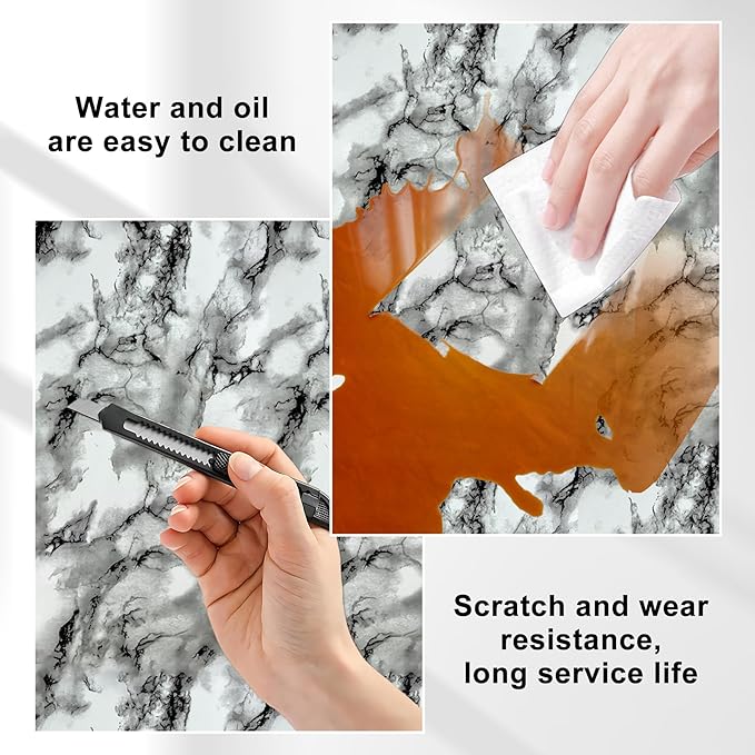 Wall Panels Peel and Stick，PVC Imitation Artificial Marble Tiles Sticker，20 pcs 23.6" L x 11.8" W，Heat-Resistant Backsplash Tile，Ideal for Kitchen Bathrooms Living Rooms Bedrooms.