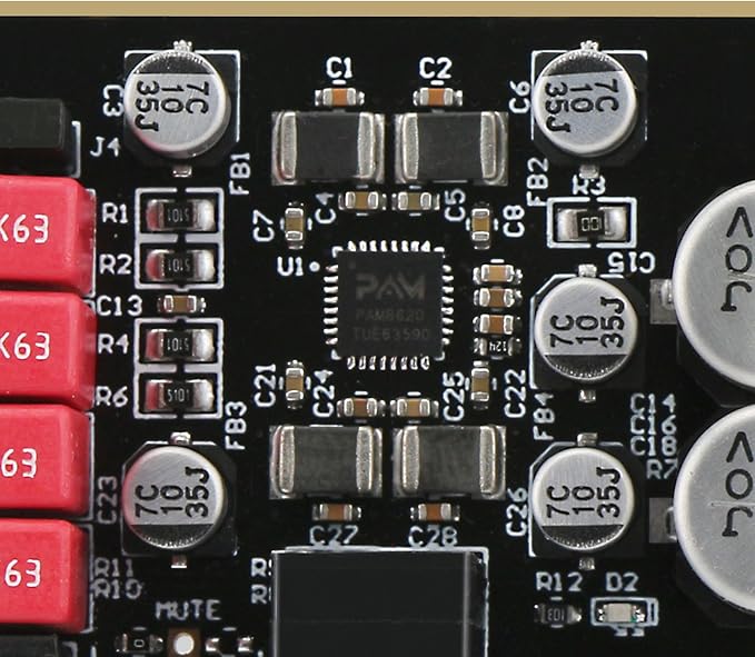 DROK 12V Amplifier Board, 15W+15W 2.0 Dual Channel Audio Amplifier Board PAM8620 DC 8-26V 24V Digital Stereo Amp Module Class D Mini Power Amplify Circuit for Sound System Speaker DIY