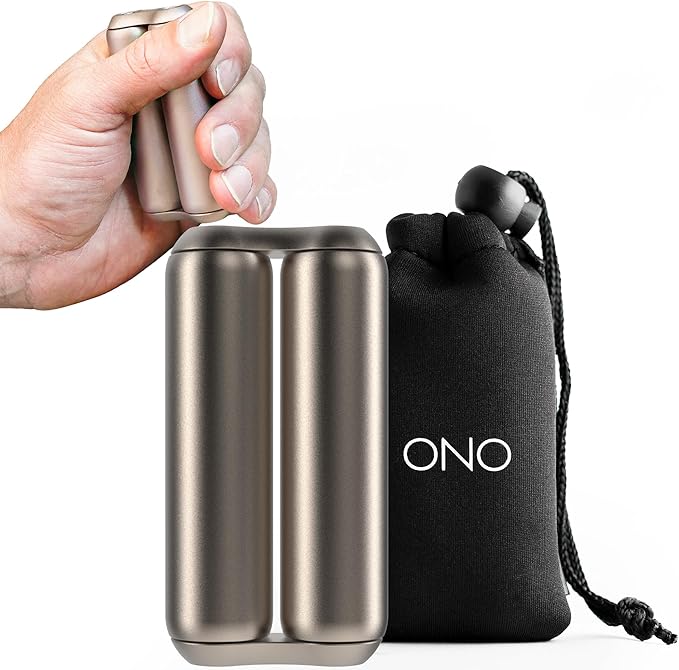 ONO Roller - Handheld Fidget Toy for Adults | Help Relieve Stress, Anxiety, Tension | Promotes Focus, Clarity | Compact, Portable Design (Natural, Full Size - Titanium)