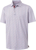 M MAELREG Mens Golf Shirt Short Sleeve Dry Fit Print Moisture Wicking Performance Patterns Collared Polo Shirt