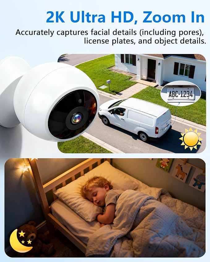 AMTIFO Security Cameras Wireless Outdoor Magnetic: Install-Free Smart Indoor 2K - Image 3