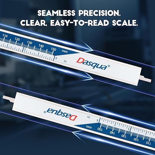 Dasqua 6” IP54 Digital Caliper, Stainless Steel Water-Resistant Precision Measuring Tool with Large LCD, Inch/Metric/Fraction Switch, Resolution 0.0005"/0.01mm/1/128, Accuracy ±0.001"/0.02mm