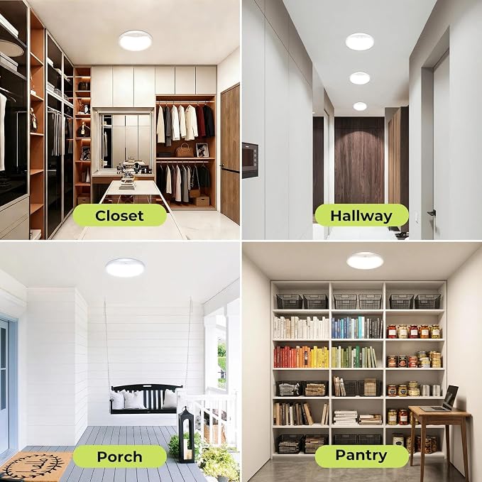hepside 4 Pack Motion Sensor Ceiling Light Wired, 3000K/4000K/6500K LED Flush - Image 6