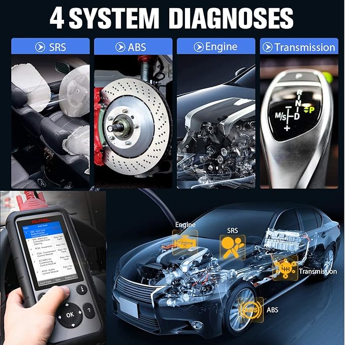 Autel MaxiDiag MD806 OBD2 Scanner, ABS SRS Engine Transmission 4 Systems Diagnostic Scan Tool, 7 Hot Service as MD808 Pro, Oil Reset D-P.F, EPB SAS BMS Throttle A/F, Up of MD805 MD802, Free Update