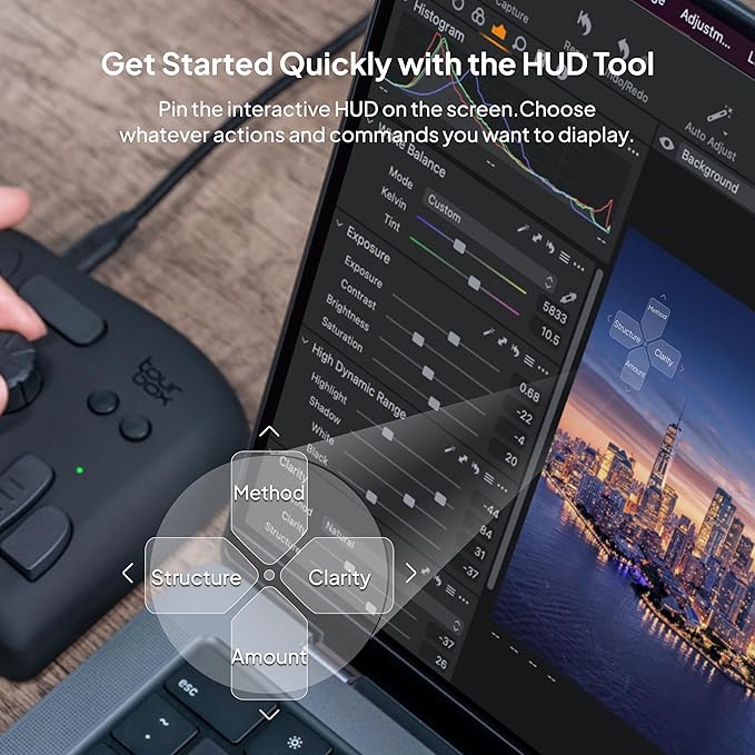 TourBox NEO - Customizable Editing Controller, Video Photo Color Grading Speed Editor, Mac/PC Intuitive Control Productivity for Adobe, Davinci and More, Programmable Keyboard Set with Cable and Bag