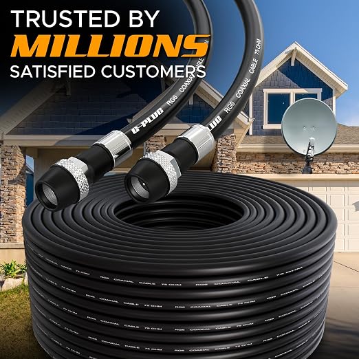 G-PLUG RG6 Coaxial Cable 3FT – Triple Shielded, Waterproof, 75 Ohm - Image 5