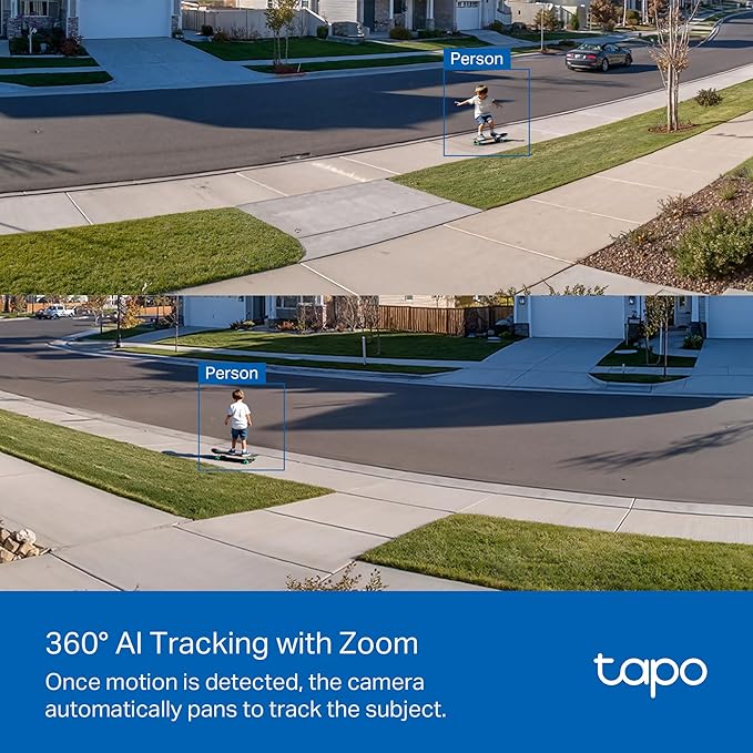 Tapo 2K Dimmable Floodlight Security Camera Outdoor Wireless w/Solar Panel, Pan/Tilt, 360º AI Tracking, Free Person/Vehicle Detection, Works w/Alexa and Google Assistant, SD/Cloud, C615F KIT