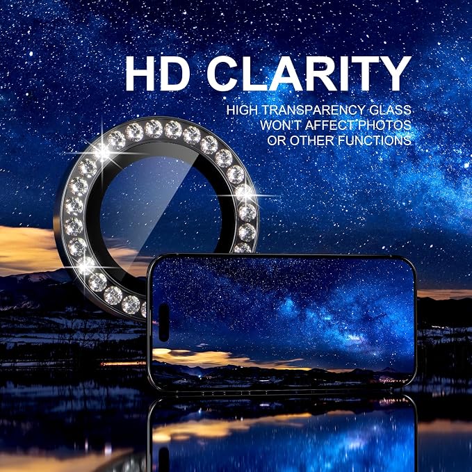 Choiche Compatible for iPhone 17 Air Camera Lens Protector Bling, 9H Tempered - Image 6