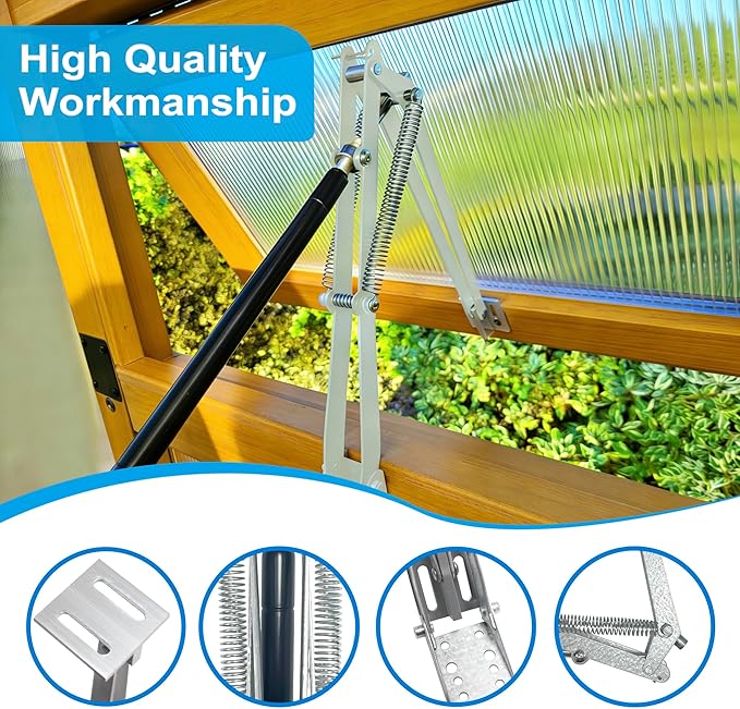 2PCS Greenhouse Window Opener, Auto Vent Opener, Solar Sensitive Automatic Roof Vent Opener, Solar Heat Hothouse Roof Vent Kit, Greenhouse Supplies, Dual Spring Up to 30lbs