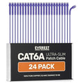 Everest Ultra Slim Cat6a Ethernet Patch Cables 3ft Purple by EverestMediaSolutions