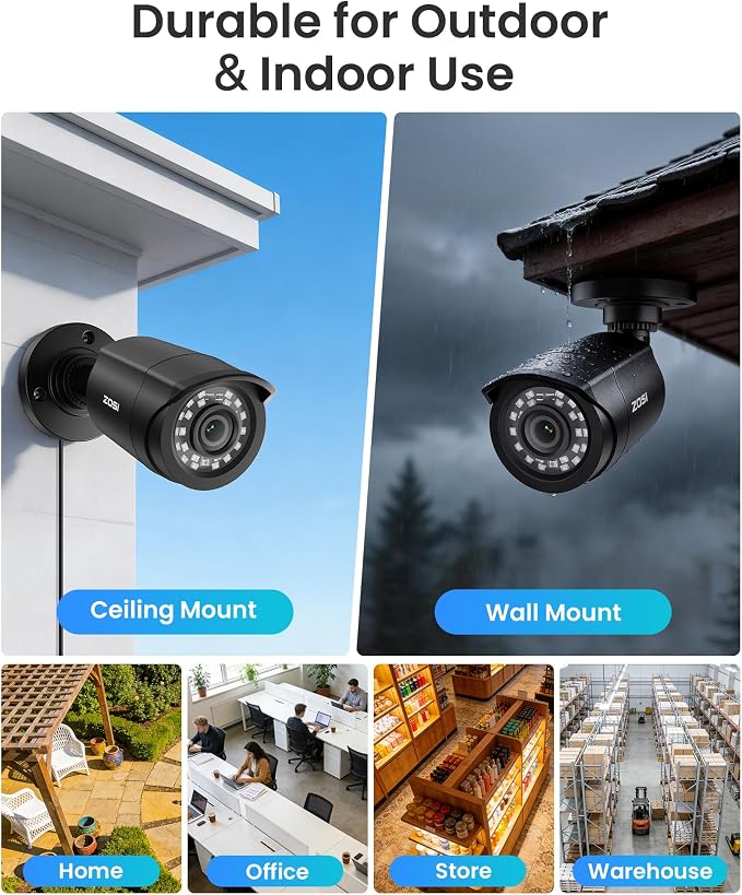 ZOSI 8CH 3K Lite Home Wired Security Camera System, AI Human Vehicle Detection - Image 4