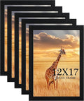 TKYGU 12x17 Picture Frame Black Set of 5,Wooden Frame 12x17 Wall Gallery Poster Photo frame with Durable Shatter Resistant Plexiglass for Wall Mounting Family -friend- wedding best gift