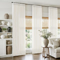 Pinch Pleat Linen Curtains 102 Inches Long 4 Panels Set Ivory Cream Memory by Twodrapes