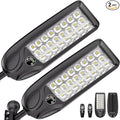 MMKT Solar Lights Outdoor, 8000W 3 Color Solar Street Lights, Commercial Solar Parking Lot Lights Waterproof Dusk to Dawn, Security Flood Lights with Motion Sensor for Yard, Basketball Court 2Pack