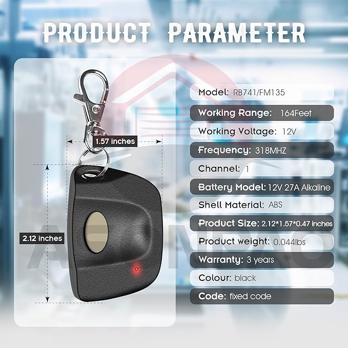 Mighty Mule GTO Gate Opener Remote FM135 MMT103 RB741 - Pack of 3【10-Years-Warranty】