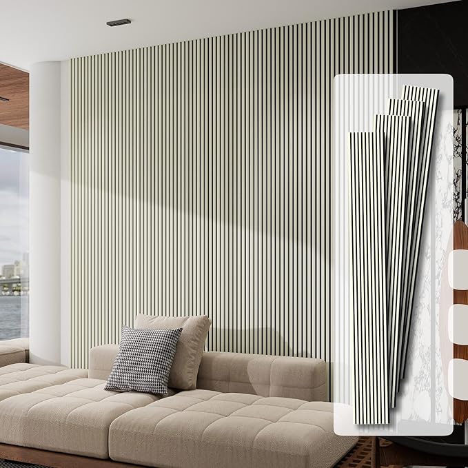 Premium Acoustic Wood Slat Wall Panels – Noise-Reducing Sound Absorption Panels for Home Theater, Studio & Office | Modern Decorative Slat Walling for Echo Control | Eco-Friendly & Easy to Install