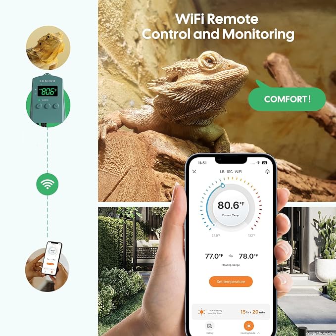 WiFi Digital Heat Mat Thermostat Controller, 32-113°F - Image 2