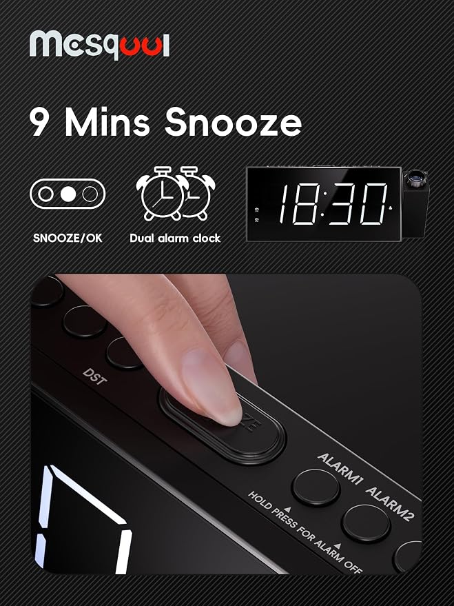Mesqool Digital Projector Alarm Clocks - Image 8